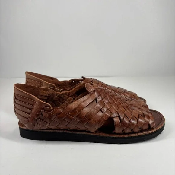 Brand X Huaraches Women's US 8.5 Brown Leather Pachuco Woven Open-Toe Sandals - Picture 10 of 16